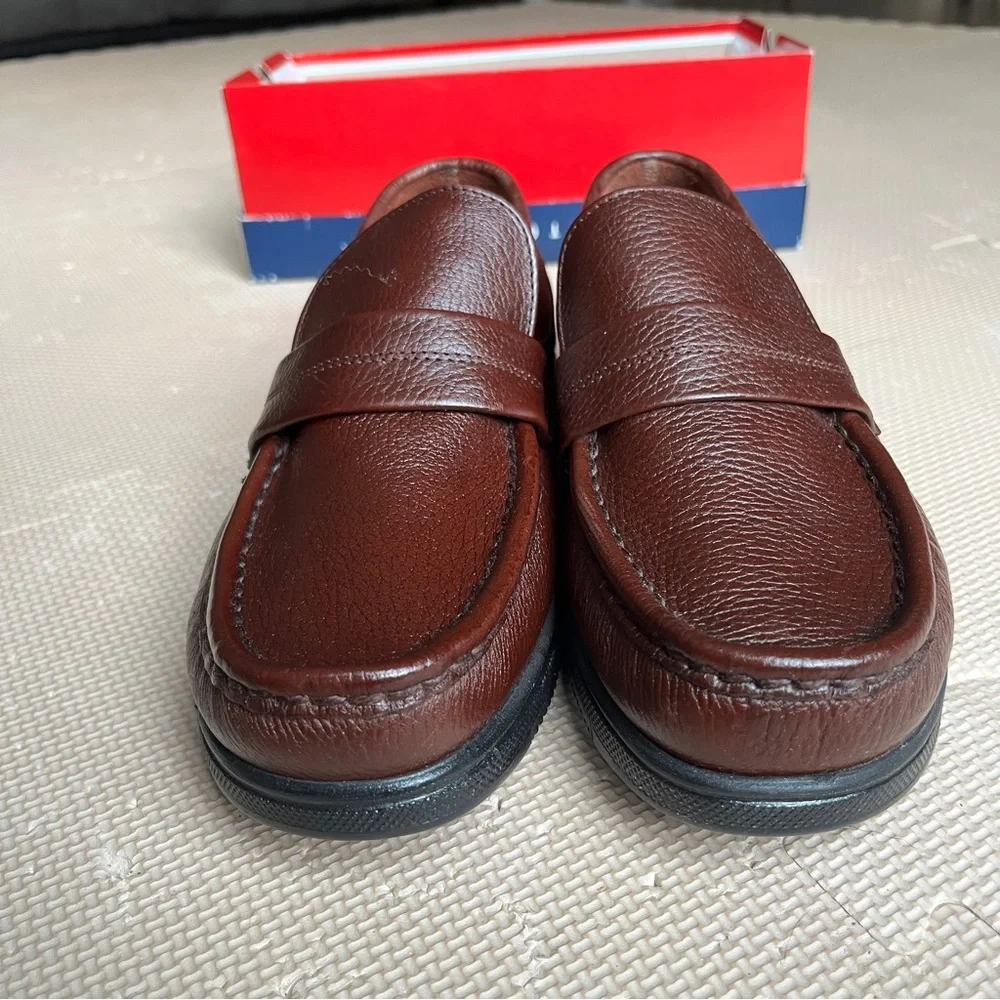 NWT Dexter Kramer Men’s Brown Leather Loafers Size 8.5M – Classic Dress Shoes